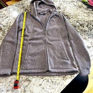 The North Face fleece hooded jacket.